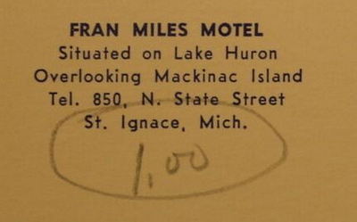 Fran Miles Motel (Saitis Beach Motel) - Vintage Postcard